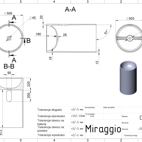Wastafel COSMOS MIRASOFT #5