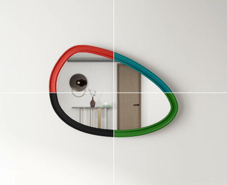 Asymmetrische spiegel met decoratieve MDF-lijst L304 #4