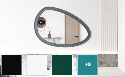 Asymmetrische spiegel met decoratieve MDF-lijst L304