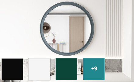 Rond spiegel met MDF-afwerking L300