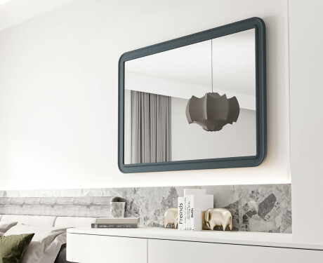 Afgeronde spiegel met MDF-lijst L299