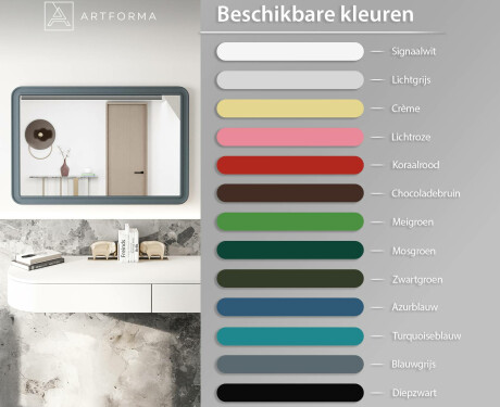 Afgeronde spiegel met MDF-lijst L299 #3