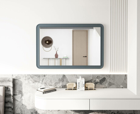 Afgeronde spiegel met MDF-lijst L299 #4