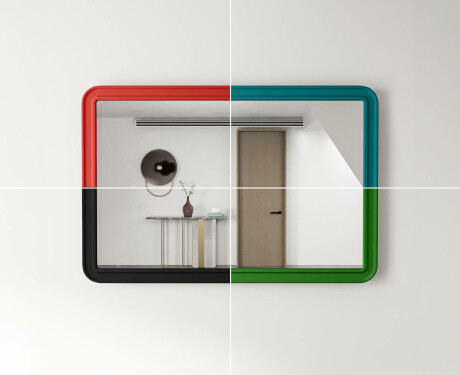 Afgeronde spiegel met MDF-lijst L299 #9