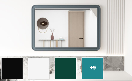 Afgeronde spiegel met MDF-lijst L299