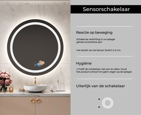Moderne badkamer spiegel met led-verlichting L33 #6