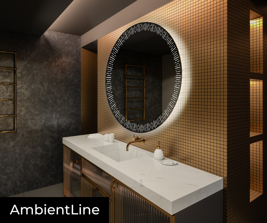 Augment mat Sluier Artforma - Moderne badkamer spiegel met led verlichting L35