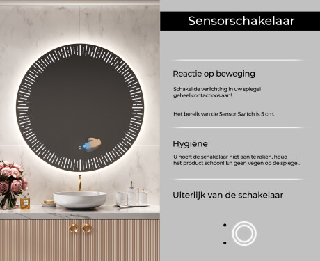 Moderne badkamer spiegel met led verlichting L35 #6