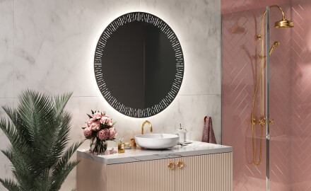 Moderne badkamer spiegel met led verlichting L35