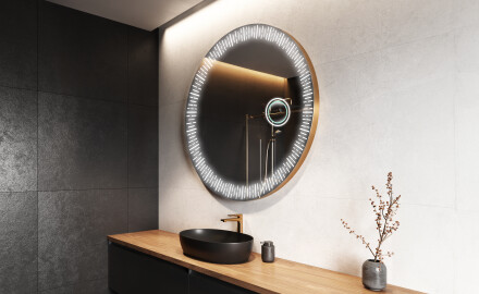 Moderne badkamer spiegel met led verlichting L35