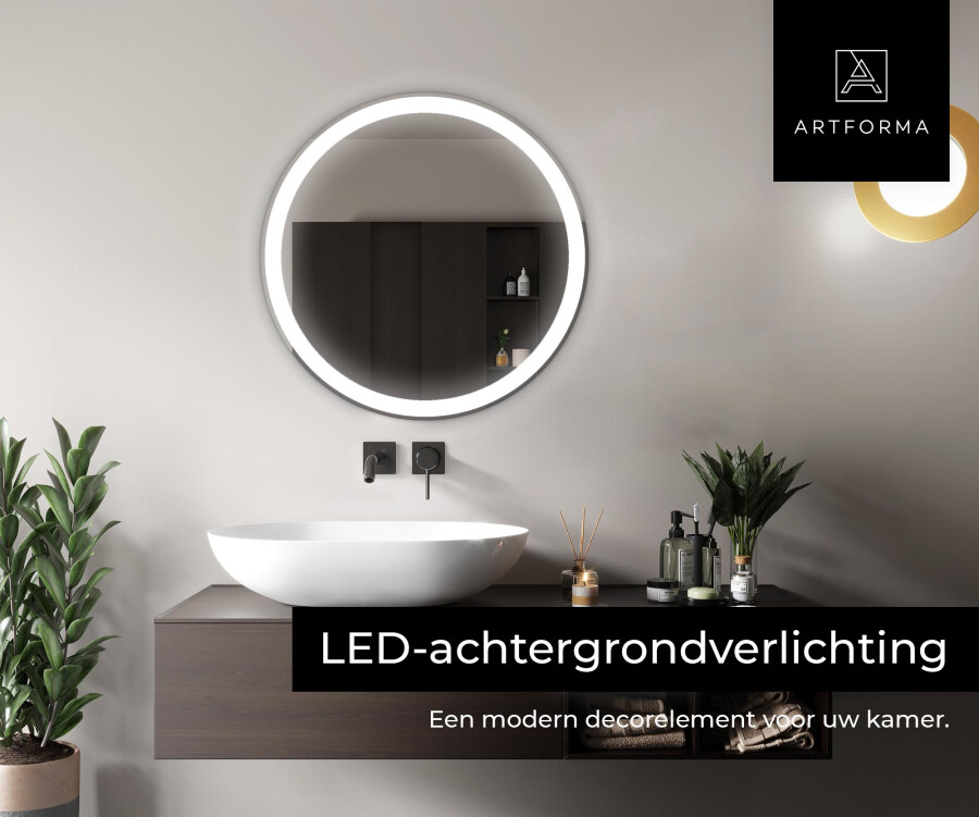 Opschudding Fobie Plantage Artforma - Moderne badkamer spiegel met led-verlichting L76