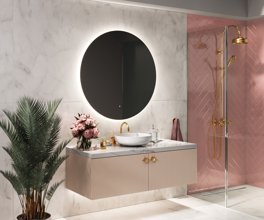 opening Cater beu Artforma - Moderne badkamer spiegel met led-verlichting L82