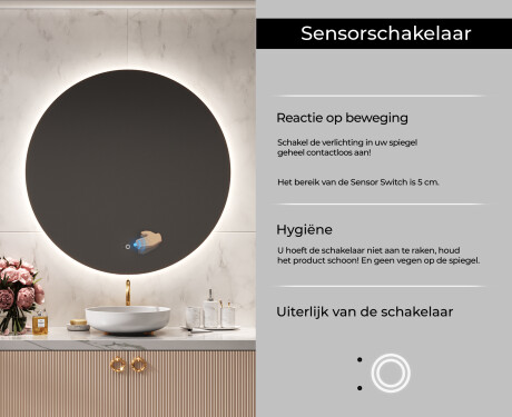 Moderne badkamer spiegel met led-verlichting L82 #5