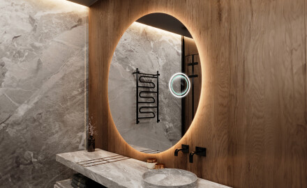 Moderne badkamer spiegel met led-verlichting L82