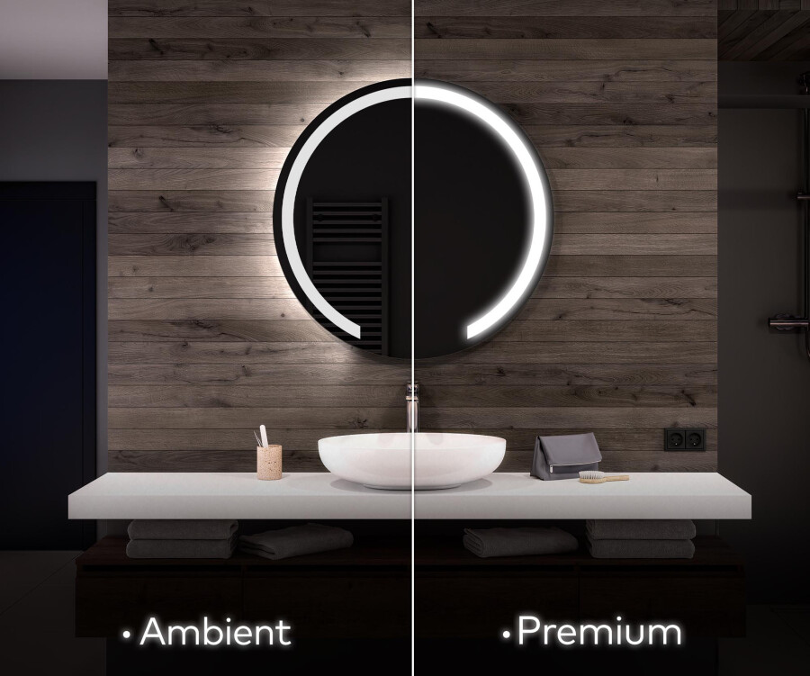eeuwig Blaast op Kapper Artforma - Moderne badkamer spiegel met led verlichting L96