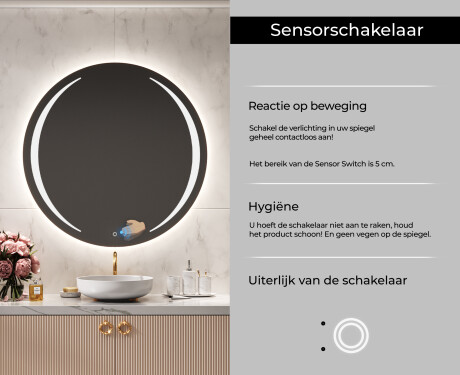 Moderne badkamer spiegel met led verlichting L99 #6