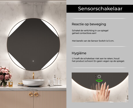 Moderne badkamer spiegel met led-verlichting L114 #6