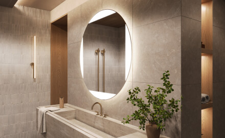 Moderne badkamer spiegel met led-verlichting L116