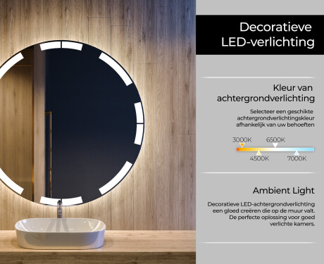 Moderne badkamer spiegel met led-verlichting L120 #4
