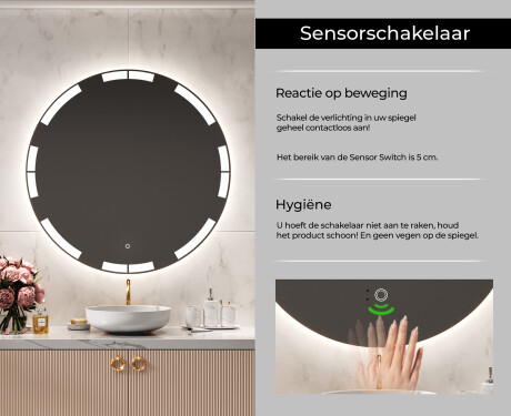 Moderne badkamer spiegel met led-verlichting L120 #6
