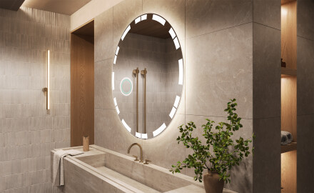 Moderne badkamer spiegel met led-verlichting L121