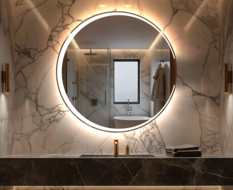 Moderne badkamer spiegel met led-verlichting L123