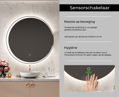 Moderne badkamer spiegel met led-verlichting L123 #6