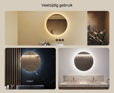 Moderne badkamer spiegel 70cm met koel LED-licht 7000K, warm licht 3000K of neutraal licht 4500K #2