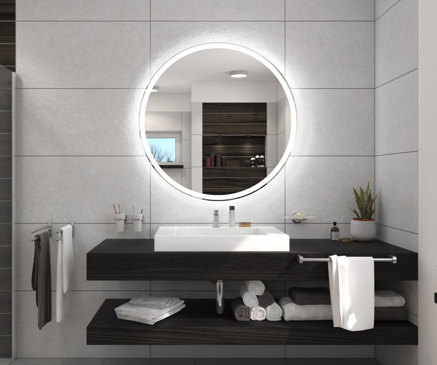 Artforma Ronde badkamerspiegel met verlichting op batterijen