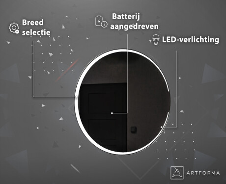 Ronde badkamerspiegel met verlichting op batterijen L123 #4