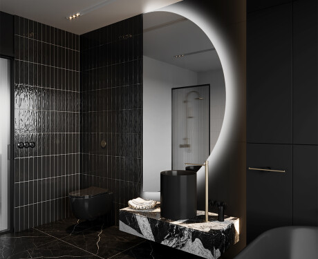 Moderne LED Halfcirkel Spiegel - Stijlvolle Verlichting voor Badkamer A221