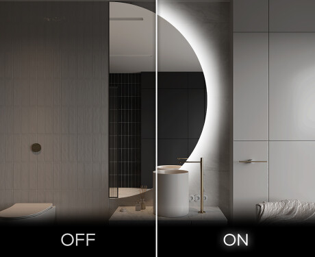 Moderne LED Halfcirkel Spiegel - Stijlvolle Verlichting voor Badkamer A221 #3