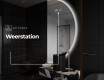 Moderne LED Halfcirkel Spiegel - Stijlvolle Verlichting voor Badkamer A221 #6