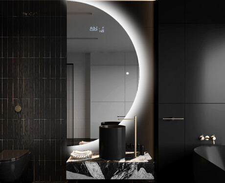Moderne LED Halfcirkel Spiegel - Stijlvolle Verlichting voor Badkamer A221 #9