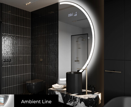 Moderne LED Halfcirkel Spiegel - Stijlvolle Verlichting voor Badkamer A222 #3