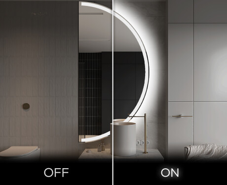 Moderne LED Halfcirkel Spiegel - Stijlvolle Verlichting voor Badkamer A222 #3