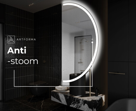 Moderne LED Halfcirkel Spiegel - Stijlvolle Verlichting voor Badkamer A222 #8