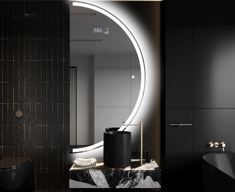 Moderne LED Halfcirkel Spiegel - Stijlvolle Verlichting voor Badkamer A222 #9