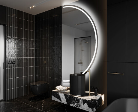 Moderne LED Halfcirkel Spiegel - Stijlvolle Verlichting voor Badkamer A223