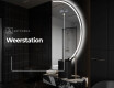 Moderne LED Halfcirkel Spiegel - Stijlvolle Verlichting voor Badkamer A223 #6