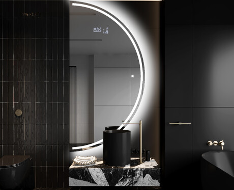 Moderne LED Halfcirkel Spiegel - Stijlvolle Verlichting voor Badkamer A223 #9