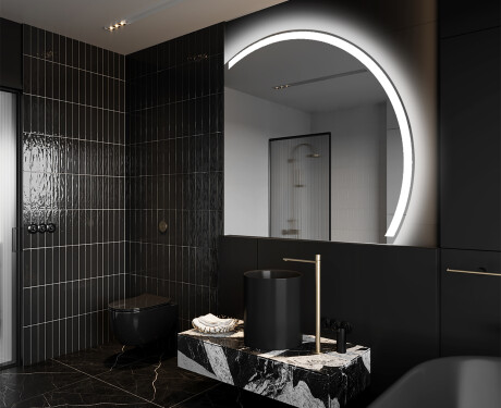 Moderne LED Halfcirkel Spiegel - Stijlvolle Verlichting voor Badkamer Q222