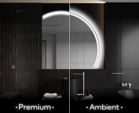 Moderne LED Halfcirkel Spiegel - Stijlvolle Verlichting voor Badkamer Q222