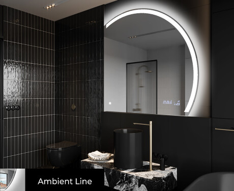 Moderne LED Halfcirkel Spiegel - Stijlvolle Verlichting voor Badkamer Q222 #3