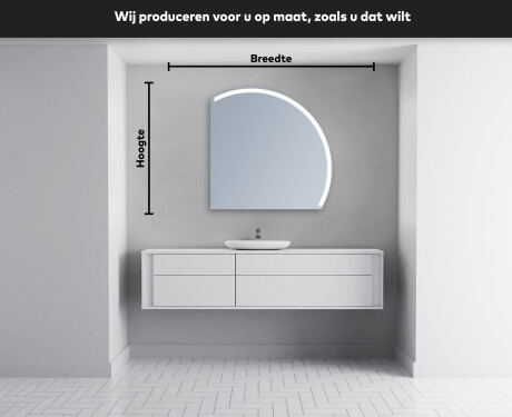 Moderne LED Halfcirkel Spiegel - Stijlvolle Verlichting voor Badkamer Q222 #5