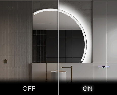 Moderne LED Halfcirkel Spiegel - Stijlvolle Verlichting voor Badkamer Q222 #3