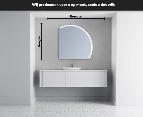 Moderne LED Halfcirkel Spiegel - Stijlvolle Verlichting voor Badkamer Q222 #4