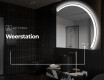 Moderne LED Halfcirkel Spiegel - Stijlvolle Verlichting voor Badkamer Q222 #7