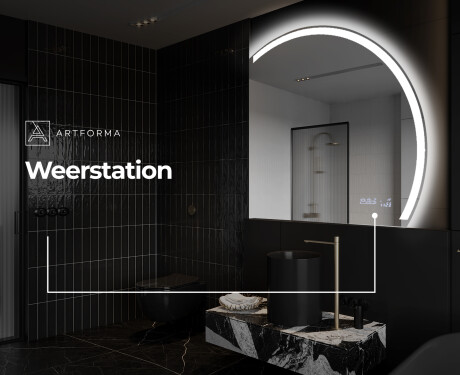 Moderne LED Halfcirkel Spiegel - Stijlvolle Verlichting voor Badkamer Q222 #7