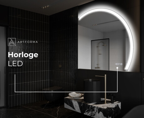 Moderne LED Halfcirkel Spiegel - Stijlvolle Verlichting voor Badkamer Q222 #8